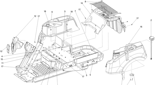 Trim Diagram and Parts List for RZT-S42ZERO (17AVCEDS710)(2016) Cub Cadet Lawn Tractor
